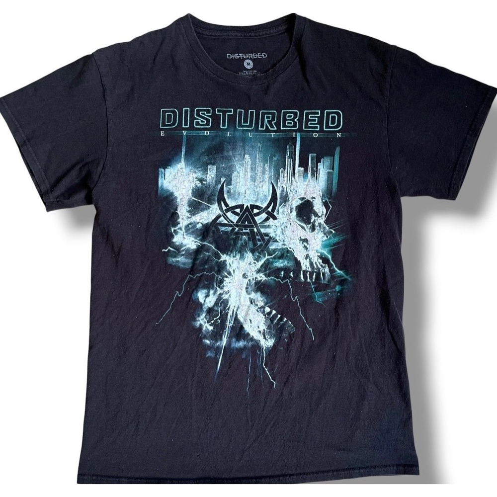 Disturbed Evolution World Tour 2019 Graphic T-Shirt Mens Medium Black Band Tee